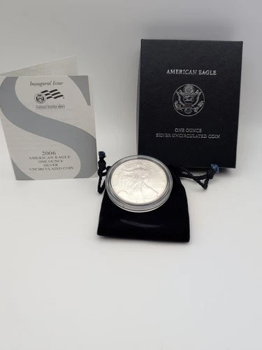 2006-W AMERICAN EAGLE 1-OZ .999 SILVER UNCIRCULATED COIN COA & OGP