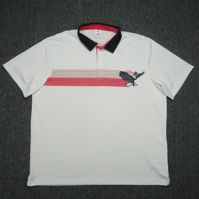 Puma Shirt Mens XXL White Volition America Performance Polo Eagle America 2XL