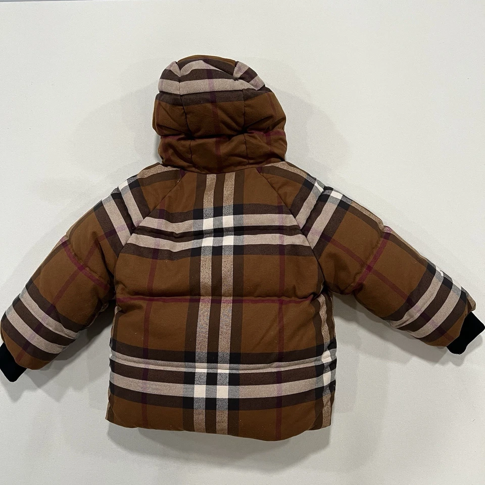 Chaqueta acolchada reversible a cuadros BURBERRY para niños en marrón abedul talla 8 años Foto 4 de 4