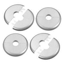 4 Pcs Escutcheon Plate, Self-Adhesive Plumbing Cover Plates, Round Silver