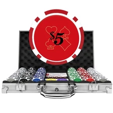 Poker Chips Set 300pcs Weighted Casino Chips with Dice & Card Decks, Aluminum...