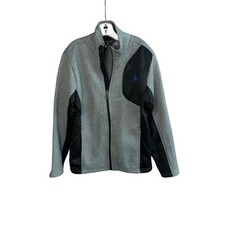 Spyder Boys Jacket Athletic Zip Up Gray Black Long Sleeve Pockets Kids Medium