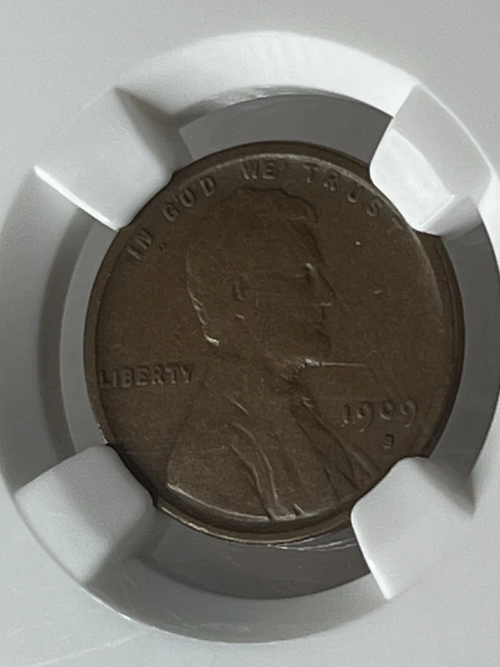 ( lot A) 1909-S Lincoln Cent, Key Date, Graded F 12 BN By NGC, Harder Wheat Date - Image 2 of 4