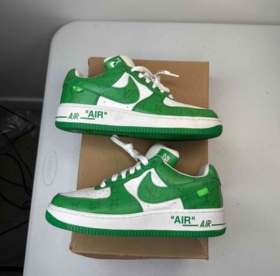 Size 7M -Nike Air Force 1 Low by Virgil Abloh x Louis Vuitton Green Men s OG ALL