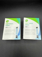 200 One Touch Ultra Blood Glucose Test Strips - 2 x 100ct - EXP: 04-2026+ !!