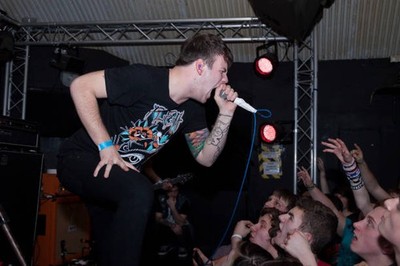 Caleb Shomo of Attack Attack! performs at Cockpit on March 4 2012 - Old Photo 2