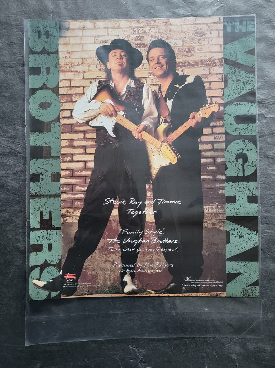 Stevie Ray Vaughan Jimmie Vaughan Family Style Album Promo Print
