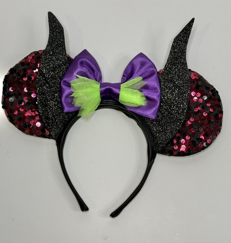 Disney Villains Maleficent from Sleeping Beauty Minnie Ears Sequin Headband