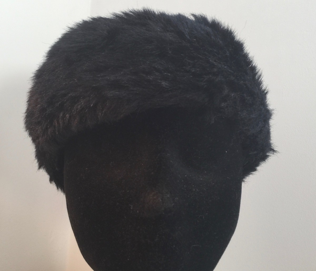 BLACK FAUX FUR MINK CLOCHE Felicity Black Sheepskin Cloche Hat: FurHatWorld.com main image 2