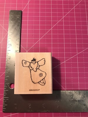 Angel Holding A Heart Rubber Stamp By Stampin Up