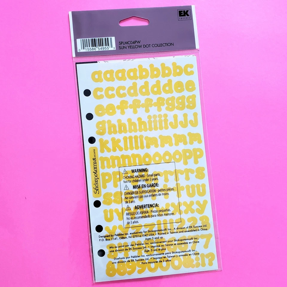 Álbum de recortes artesanal Sticko Sun colección de letras del alfabeto pegatinas punto amarillo Foto 2 de 4