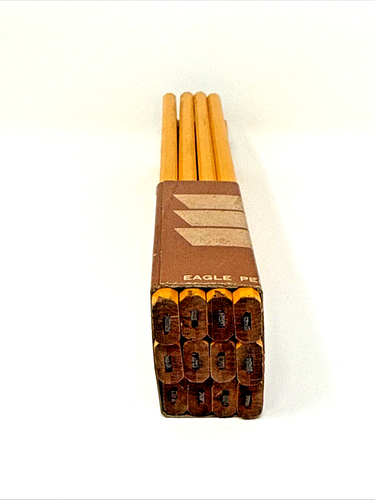 Genuine Vintage Eagle Lead Pencils 12 Pack 9” 1461 Hard Carpenters Union NEW - Picture 8 of 10