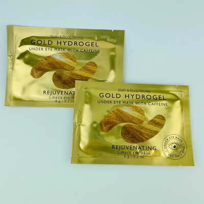 2 Bath & Body Works GOLD HYDROGEL UNDER EYE Caffeine/Rejuvenating NEW