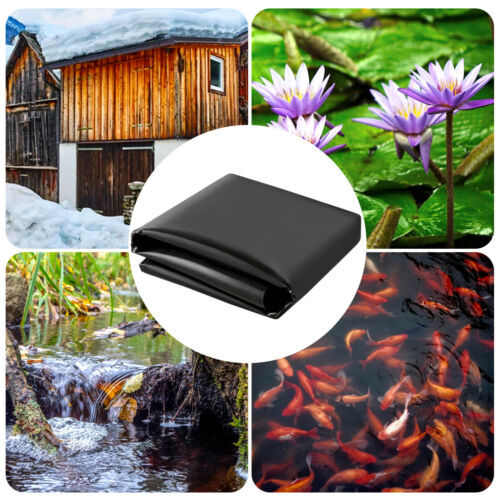 10ft X 10ft PVC Pond Liner – Flexible Rubber, Black, 0.12mm, For Koi Ponds & Water Gardens