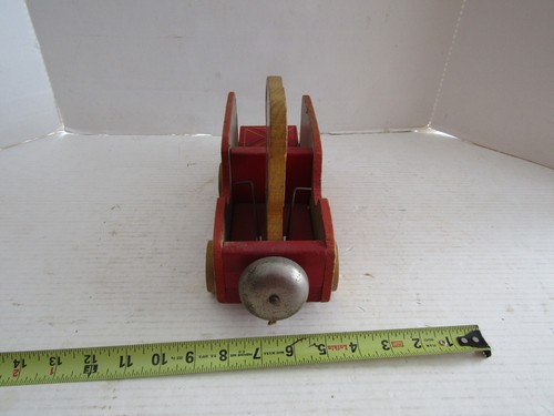 VINTAGE FISHER PRICE PULL TOY TEDDY TRUCKER #711 WOOD WOODEN PARTS RESTORE - Picture 3 of 6