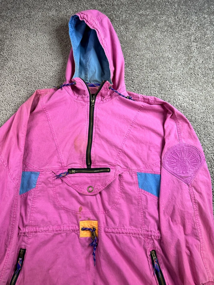 VINTAGE Helly Hansen Jacket Women's XL Pink Ski Parka Colorblock Pullover Coat - Image 3 of 4