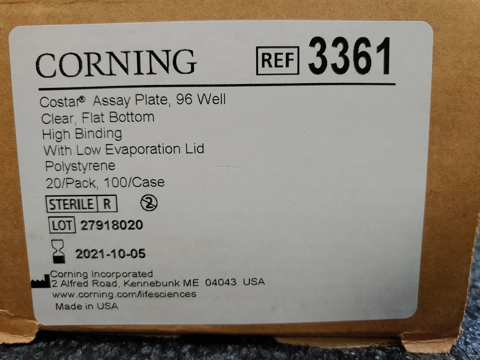 CORNING COSTAR 3361 Flat Bottom High Binding 96 Well Assay Plate 2021-10-05 - Image 2 of 3