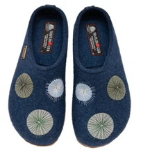 HAFLINGER Grizzly Radius Clog Wool jeans blue Slipper Germany New
