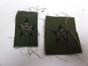 US MILITARY INSIGNIA PATCH SEW ON SET OF 2 ARMY OD GREEN INTELLIGENCE OFFICER