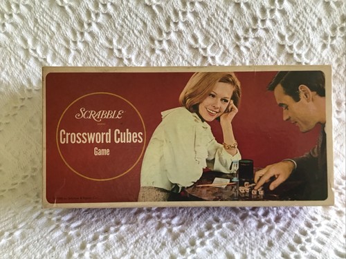 Vintage Scrabble Crossword Cubes Game 1968 Selchow & Richter Wood Dice