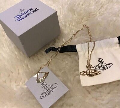 Vivienne Westwood THIN LINES FLAT Orb Necklace Gold From Vivienne Westwood THIN LINES FLAT Orb Necklace Gold From