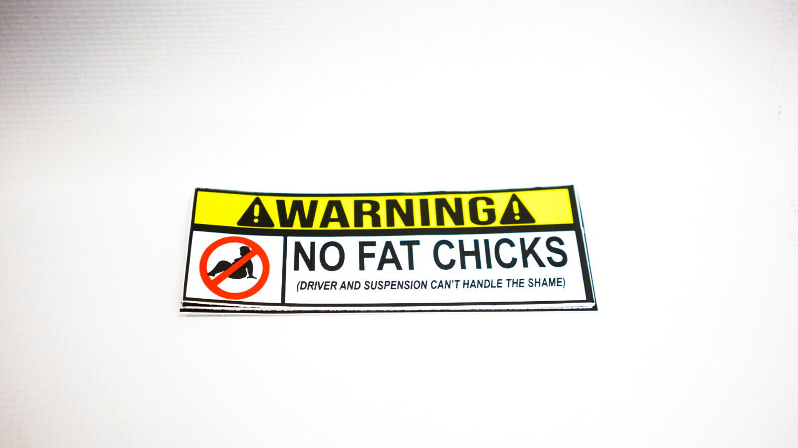 Warning No Fat Chicks Sticker Bumper Funny JDM Slammed Girl фото.