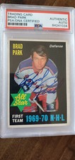1970-71 OPC SIGNED ROOKIE ALL STAR CARD BRAD PARK RANGERS BRUINS HOF PSA DNA 239