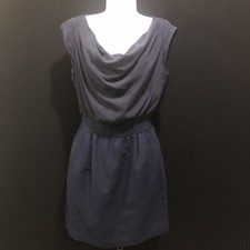 Preowned Gap Navy Blue Short Sleeve Zippered Dress With Side Pockets Size 2