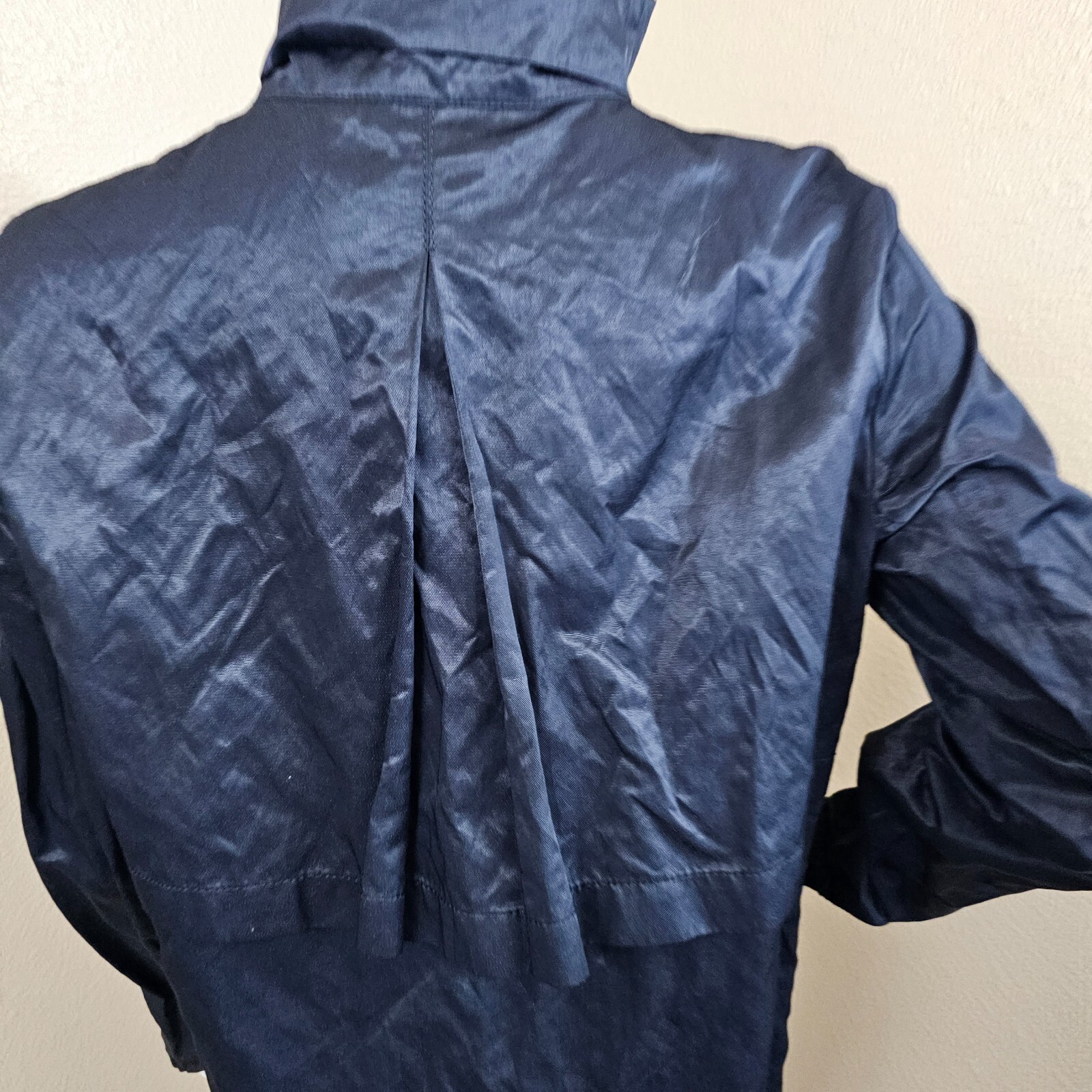 TALBOTS Black Lined Zip Front Rain Jacket~Size 10 - image 9
