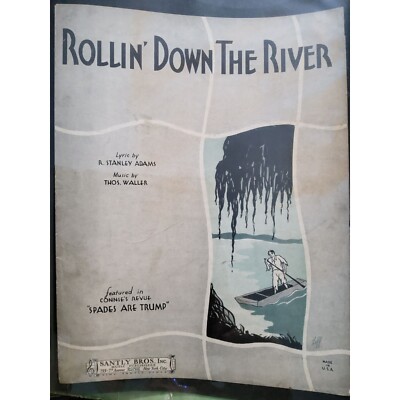 Antique 1930 sheet music Rollin' Down the River -featured in Connie's ...