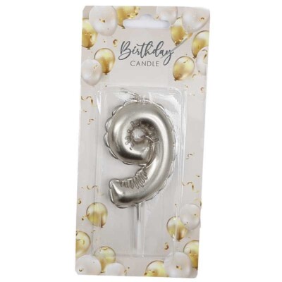 6 cm BALLON ZAHLENKERZEN FÜR GEBURTSTAG SILBER GOLD REGENBOGENFARBEN KUCHENKERZE UK