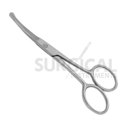 12 Safety Scissors Mustache Nose Ear Hair Pet Grooming Manicure 3.5" Curved - Picture 4 of 10
