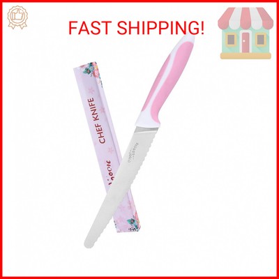 5'' Pink Serrated Bread Knife - Stainless Steel Tomato & Lettuce Knife