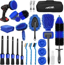 26 Pcs Car Care Detailing Wash Kit Brush Set Interior and Exterior Cleaning Kit
