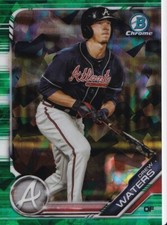 Drew Waters 2019 Bowman Chrome Sapphire Prospects Green Refractor 11/50 #BDC-25