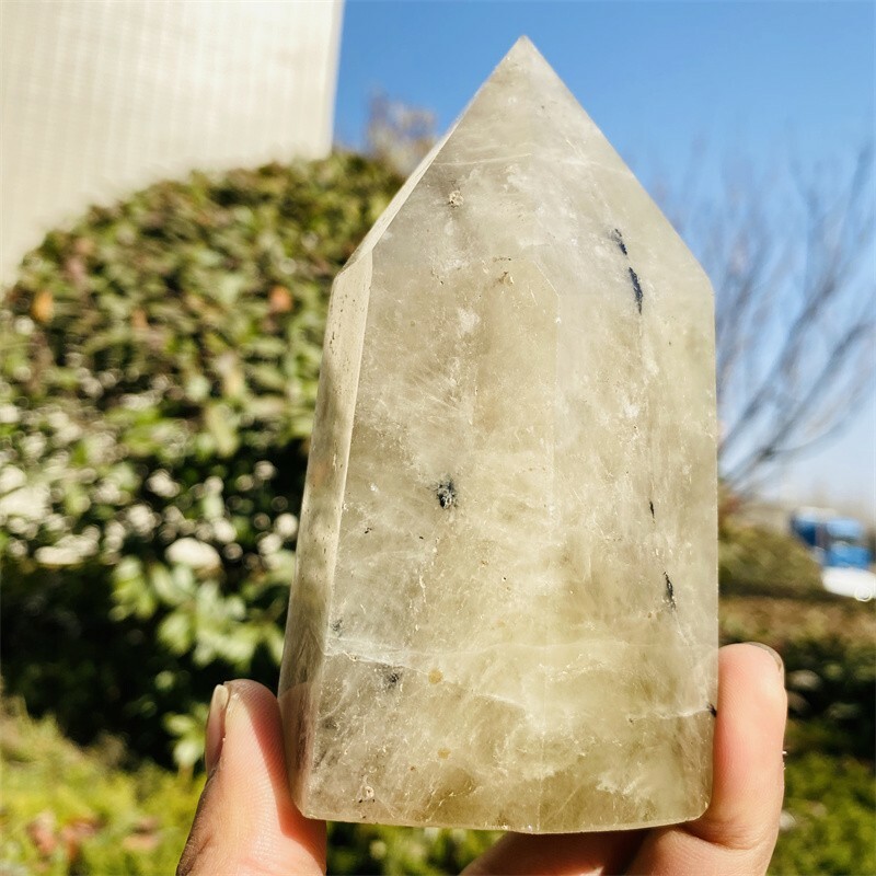 570g Natural Yellow Crystal Obelisk Quartz Magic Wand Point Reiki Healing Ebay