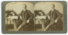 D0626~ Guglielmo Marconi Inventor Wireless Telegraph Pioneer c.1903 Stereoview