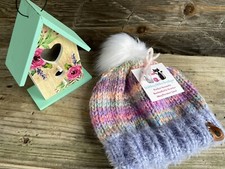 Hand Knitted Pom Pom Beanie Winter Hat