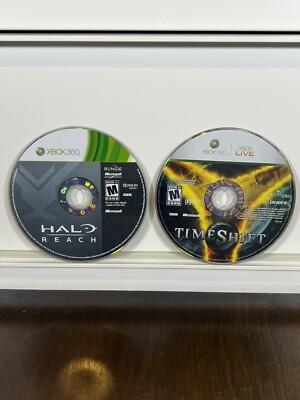 XBox 360 Lot Of 2 Video Games Discs Only Halo Reach & TimeShift Tested
