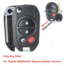 Upgraded Flip Remote Key Shell Fob for Toyota Highlander Sequoia Sienna Tacoma