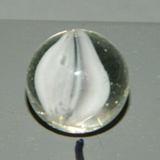 Very Early Cats Eye White Peewee Marble w/ Cold Roll Marks approx 1/2"