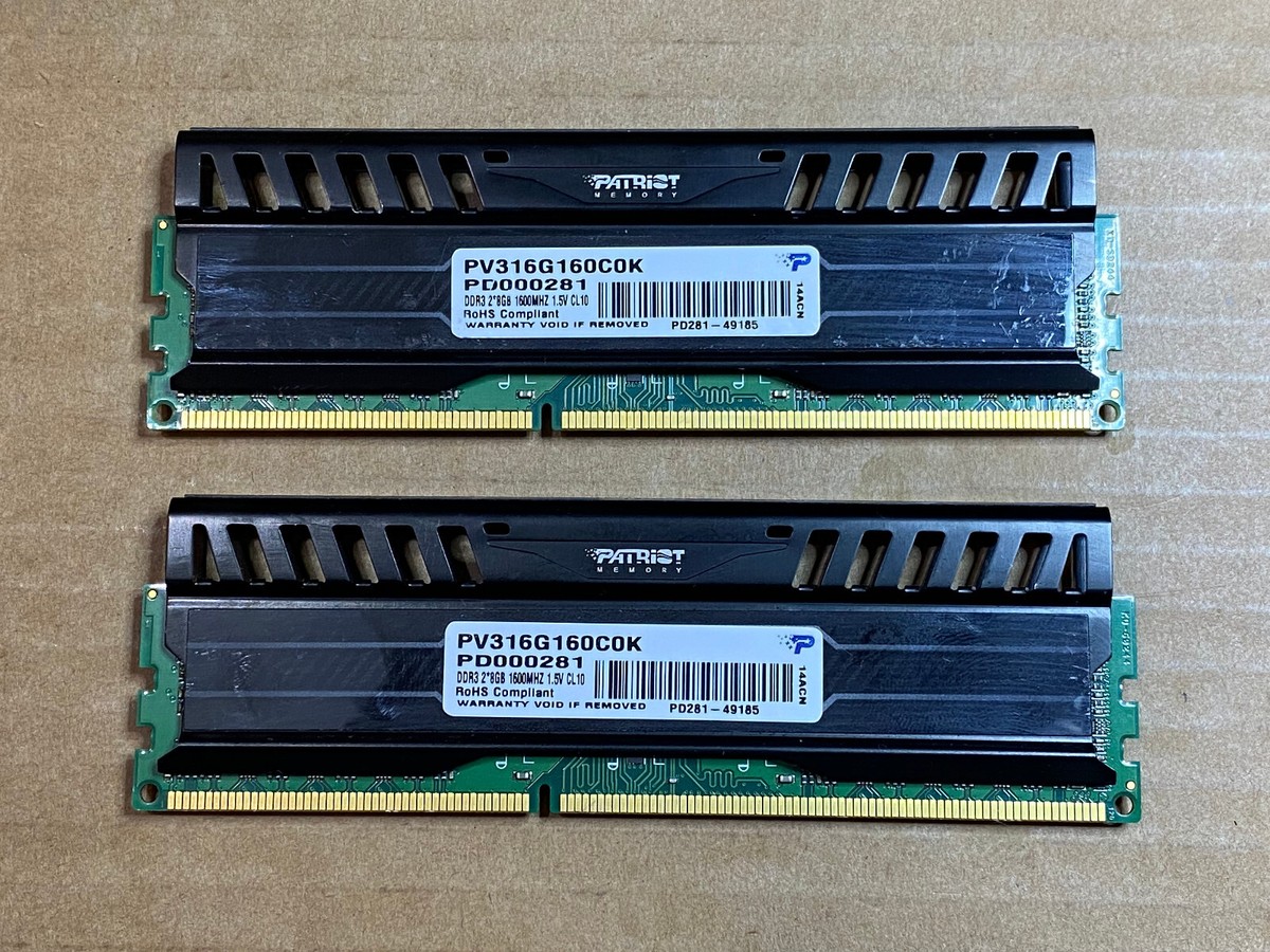 16GB (2x8GB) Patriot Viper PV316G160C0K DDR3-1600MHz CL10 RAM Kit
