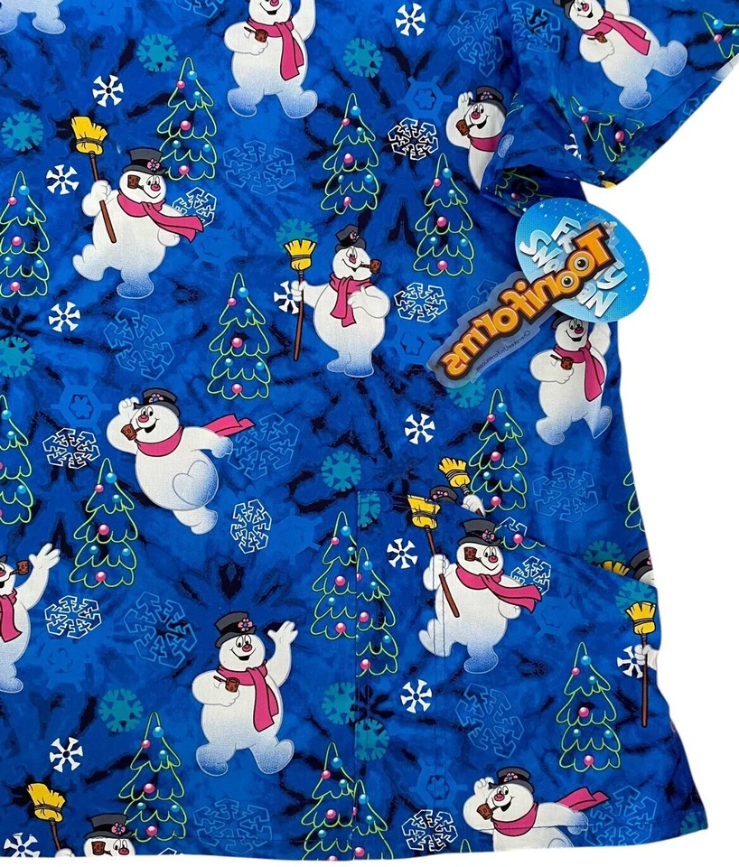 Frosty The Snowman 3XL Cherokee Scrubs Tooniforms V Neck Top TF671 FRNR - Image 4 of 4