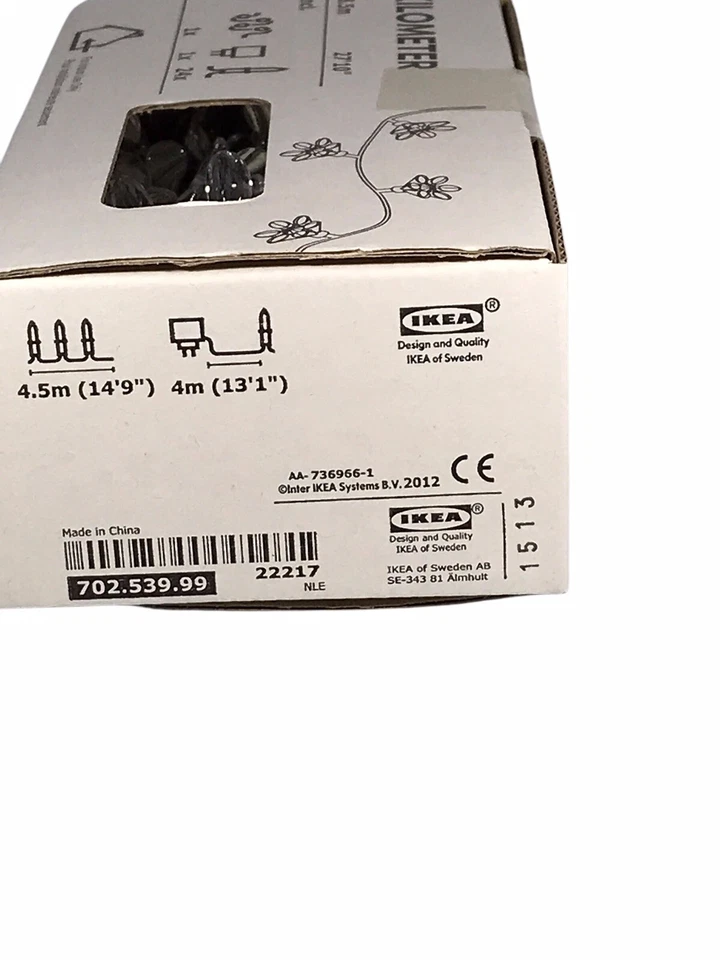 Cadena interior flores IKEA Kilómetro 8,5 m (27 pies) cadena transparente luces blancas Foto 4 de 4