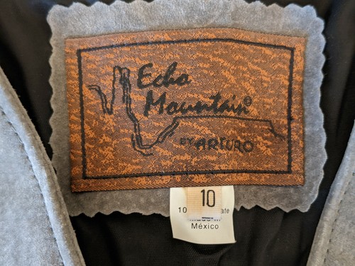 New Vintage Echo Mountain by Arturo Pitic Leather Vest Dress Size 10 Mexico Rare - Picture 5 of 12