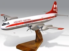 Lockheed Electra L188 Northwest Territorial Desk Wood Airplane Model Small 1/100