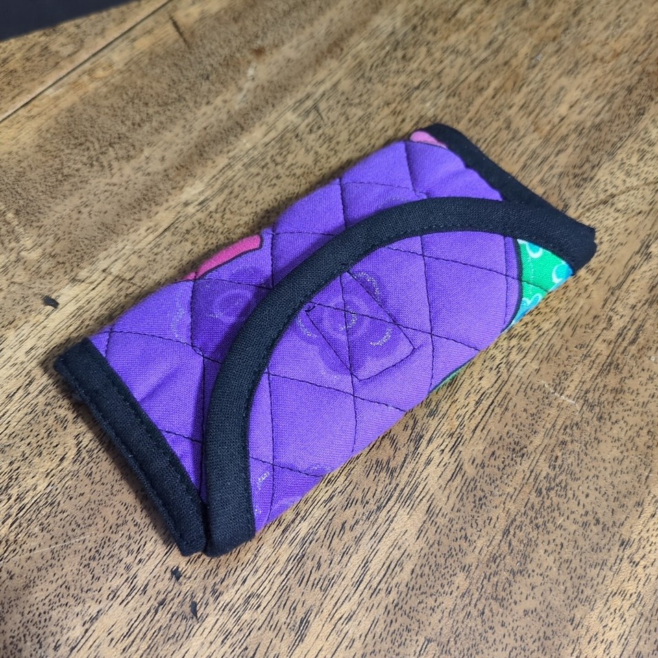 Quilted Compact Purple Pouch Wallet | eBay