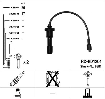 6301 NGK Ignition Cable Kit for HYUNDAI,KIA