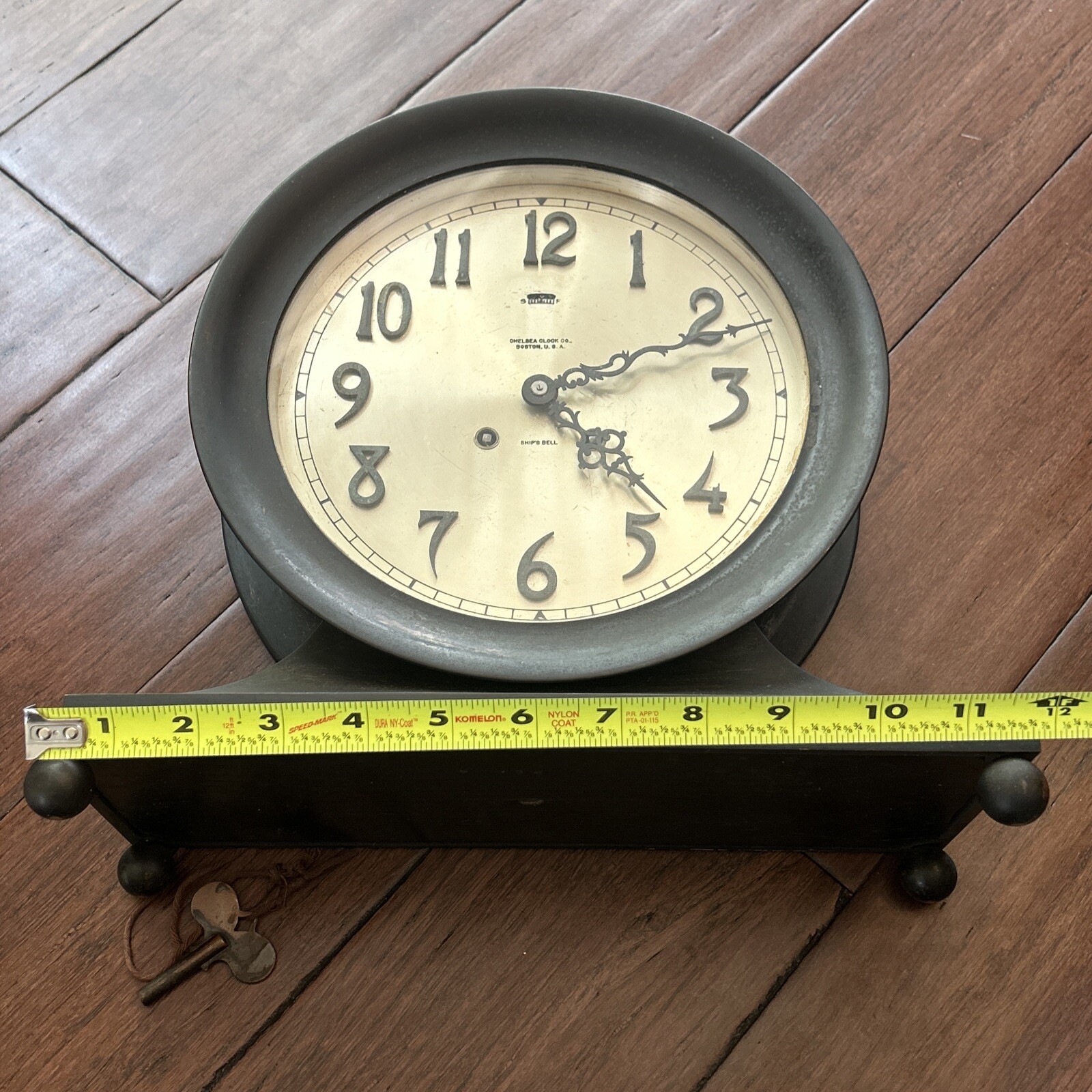 Chelsea Ship’s Bell 8 1/2” WW2 Era Brass Admiral Clock 19401944 For