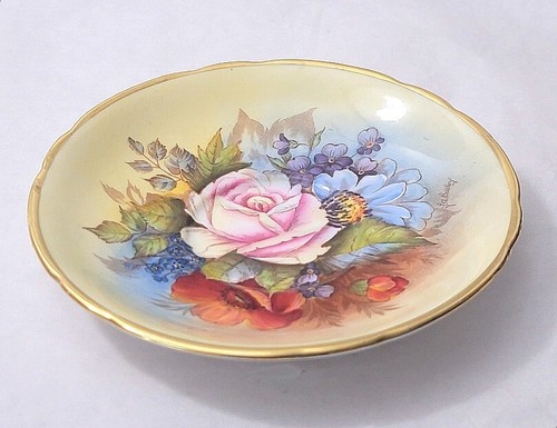 Aynsley England Pink Rose Signed By Bailey Saucer Only 362 - Picture 2 of 4